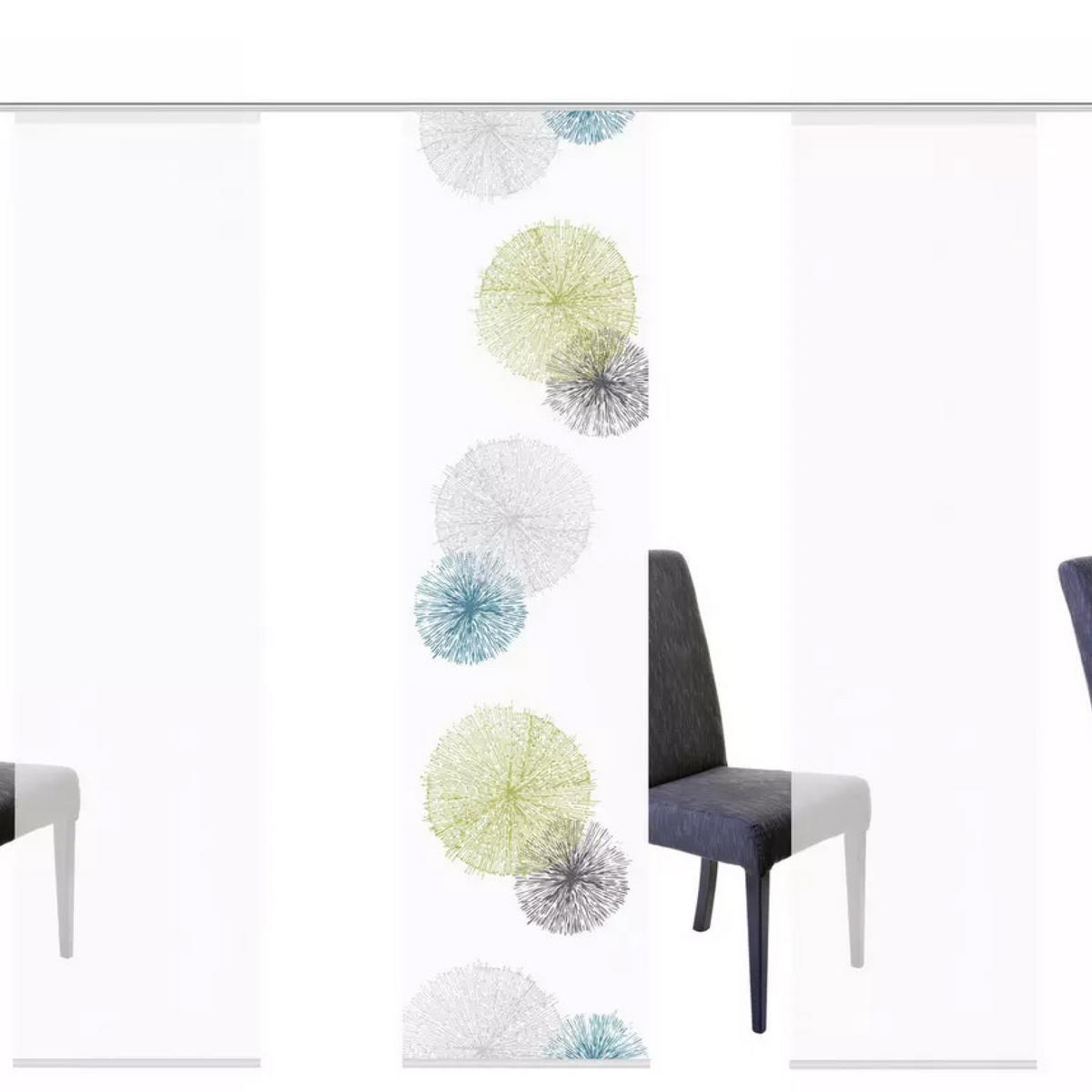 FLÄCHENVORHANG RAWLINS, 5-TLG.  5 Stück  blickdicht   60/245 cm  - Grün, Basics, Textil (60/245cm)