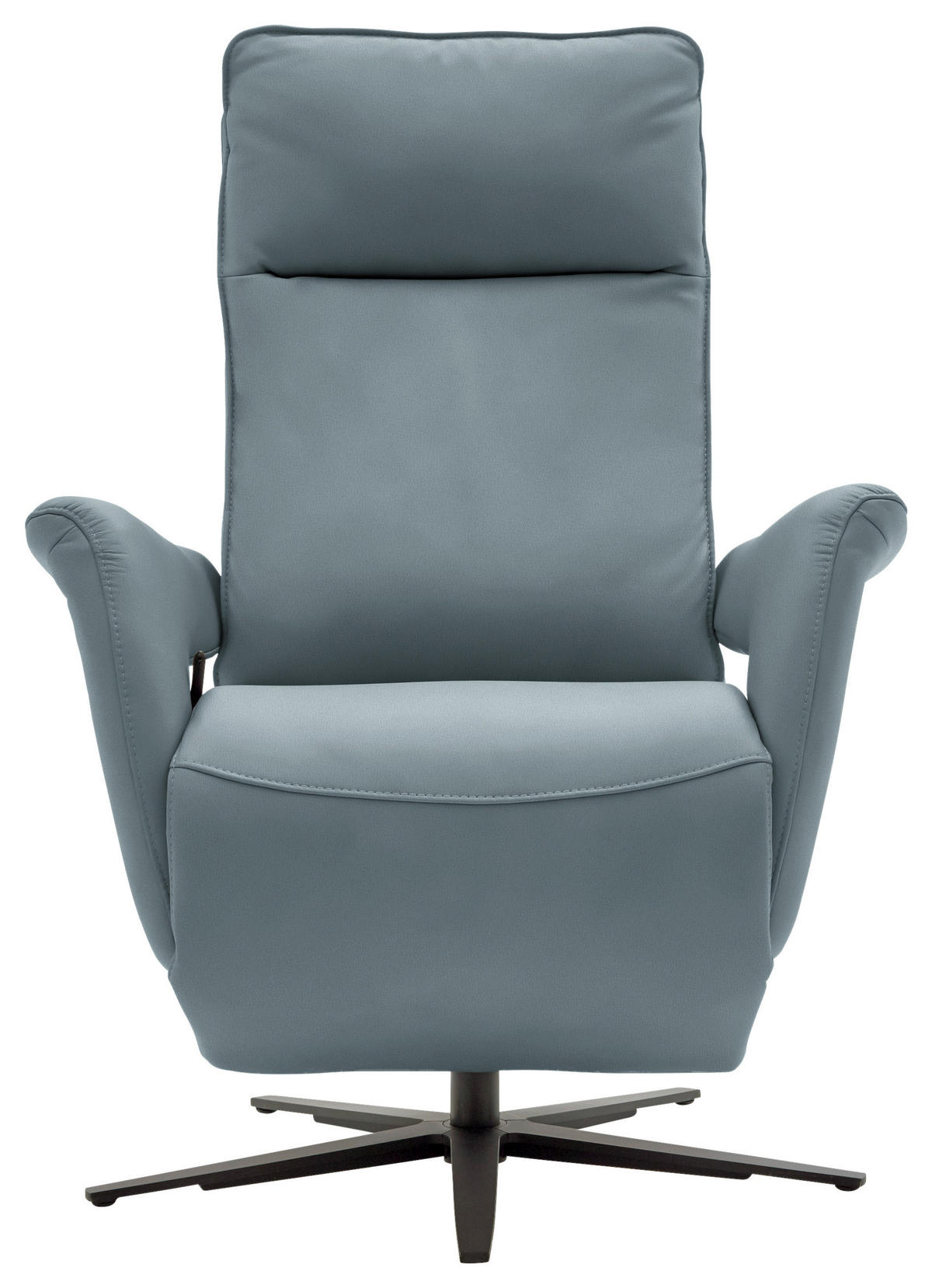 RELAXSESSEL in Leder Blaugrau  - Blaugrau/Schwarz, Design, Leder/Metall (83/116/87cm) - Valdera