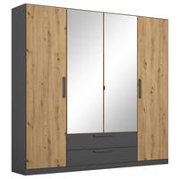 GARDEROB MED GÅNGJÄRN 181/197/54 cm 4-dörrar - ek Artisan/grå, Modern, trämaterial/plast (181/197/54cm) - Rauch Möbel