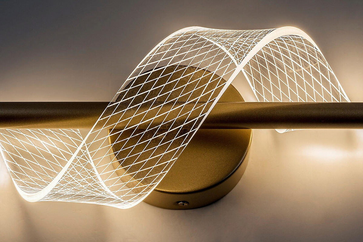 ZIDNA LED LAMPA Zofrael  - prozirna/zlatna, Dizajnerski, metal/plastika (13/30cm)