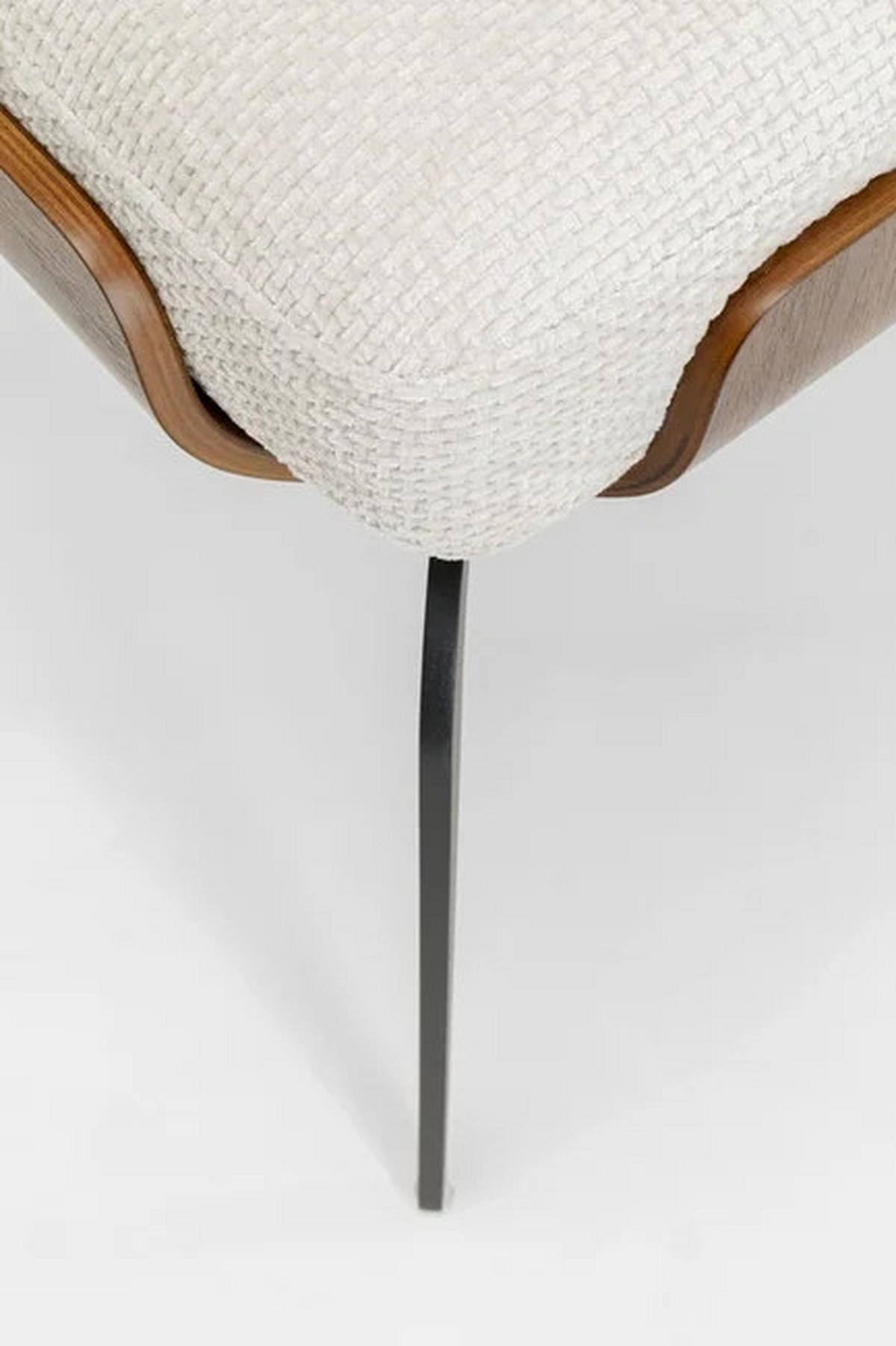 HOCKER in Holz, Metall, Textil Braun, Creme, Schwarz  - Creme/Schwarz, Design, Holz/Textil (45/50/45cm) - Kare-Design