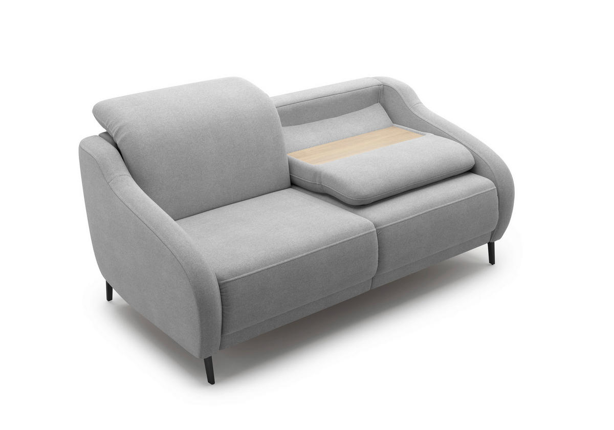 3-SITZER-SOFA Mikrofaser Grau  - Schwarz/Grau, MODERN, Textil/Metall (192/93/104cm) - Sit & More