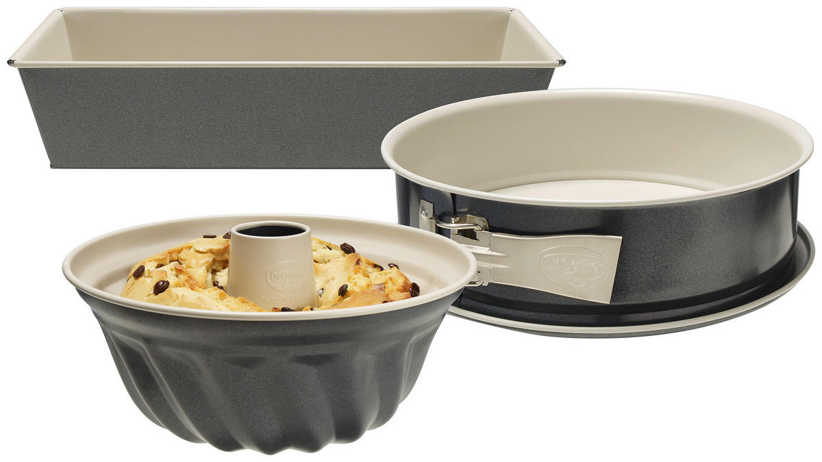 BACKFORMENSET 32/32/33 cm  - Beige/Schwarz, LIFESTYLE, Metall (32/32/33cm) - Dr.Oetker