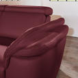 ECKSOFA in Echtleder Weinrot  - Weinrot/Alufarben, Design, Leder/Metall (242/271cm) - Cantus