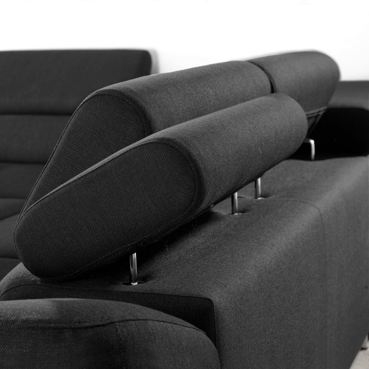ECKSOFA in Webstoff Schwarz  - Schwarz, Design, Textil/Metall (235/280cm) - Hom`in