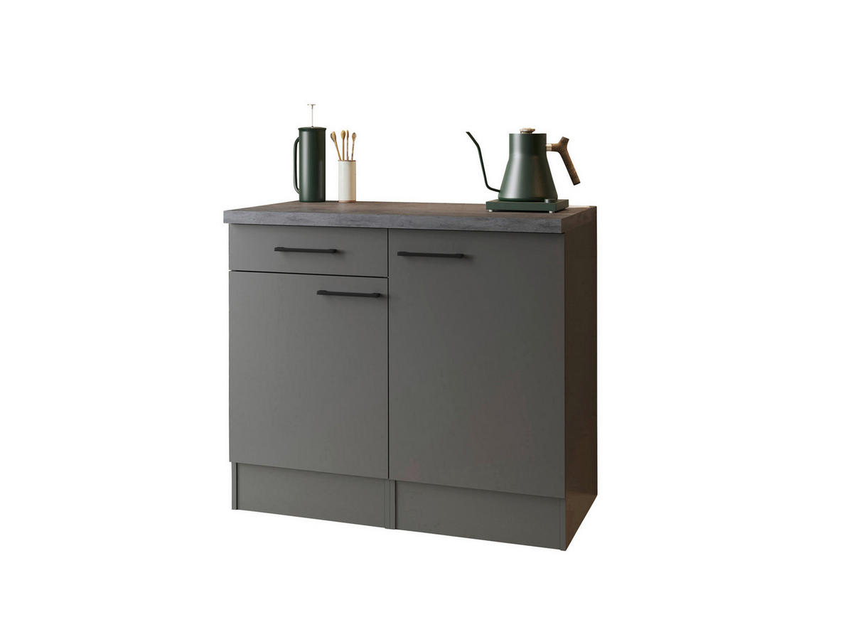 BIFE   siva  - siva/crna, Trend, drvni materijal/metal (100/90/60cm) - Respekta