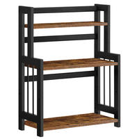 POLIČKA NA KORENIČKY  - hnedá/čierna, Basics, kov/kompozitné drevo (41/53/18cm)