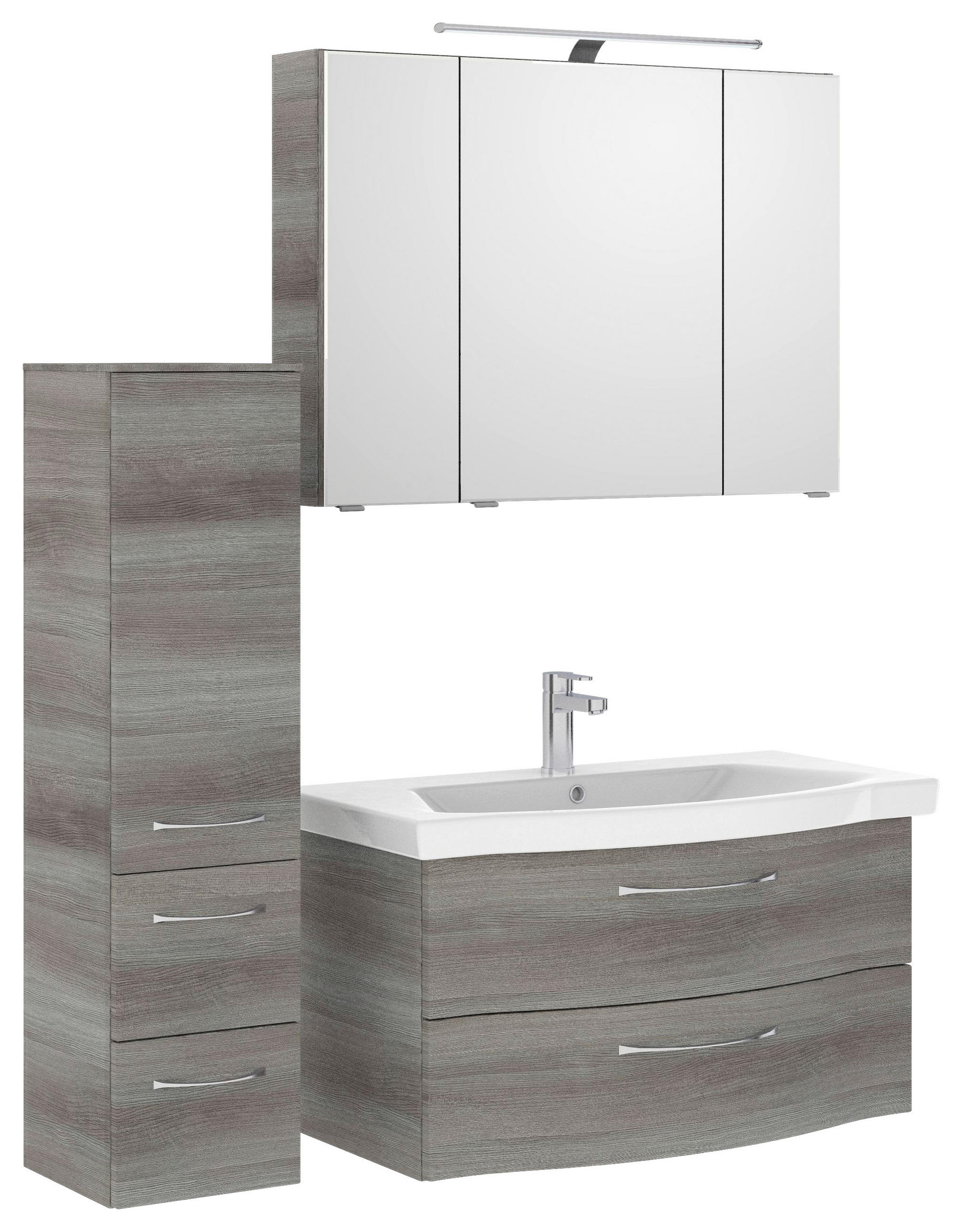 BADEZIMMER 4-teilig in 128 cm - Chromfarben/Graphitfarben, KONVENTIONELL, Glas/Keramik (128cm) - Pelipal