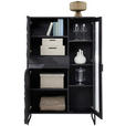 HIGHBOARD Schwarz  95/148/40 cm  - Schwarz, Trend, Glas/Holz (95/148/40cm) - Ambia Home