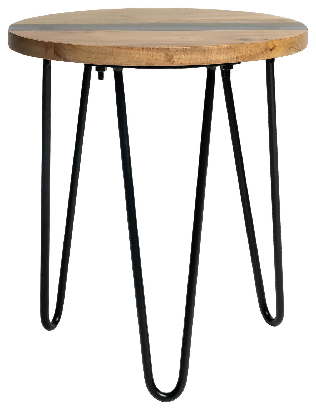 BEISTELLTISCH in Holz, Metall 40/40/45 cm  - Schwarz/Akaziefarben, LIFESTYLE, Holz/Metall (40/40/45cm) - Landscape