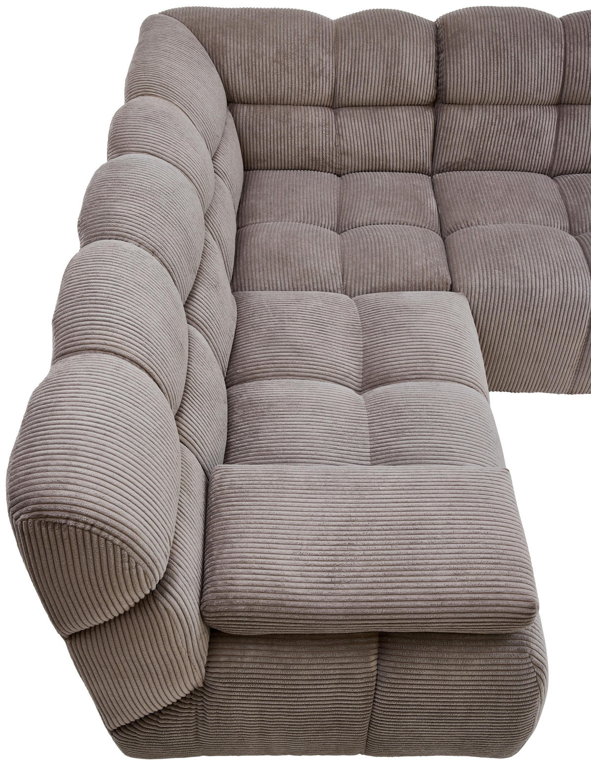 ECKSOFA Braun Cord Rücken echt  - Schwarz/Braun, KONVENTIONELL, Kunststoff/Textil (195/265cm) - Tom Tailor
