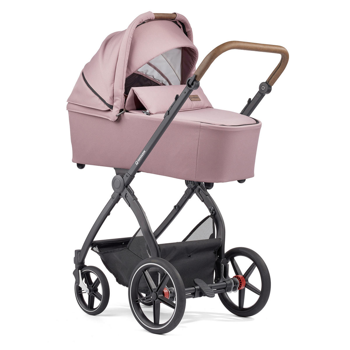 KINDERWAGENSET FX4 Classic  - Schwarz/Altrosa, Basics, Textil/Metall (57/129/100cm) - Gesslein
