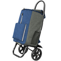 EINKAUFSTROLLEY  - Blaugrau/Schwarz, Trend, Textil/Metall (42.5/101,5/37,5cm) - Milino
