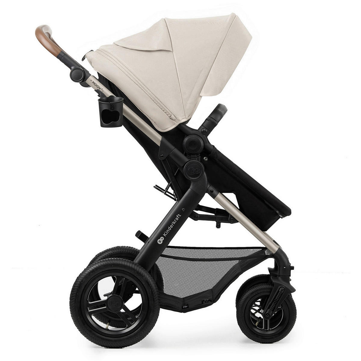 KINDERWAGENSET Moov 2 Air 3in1  - Greige/Goldfarben, Basics, Textil/Metall (60/86,5/106cm) - Kinderkraft