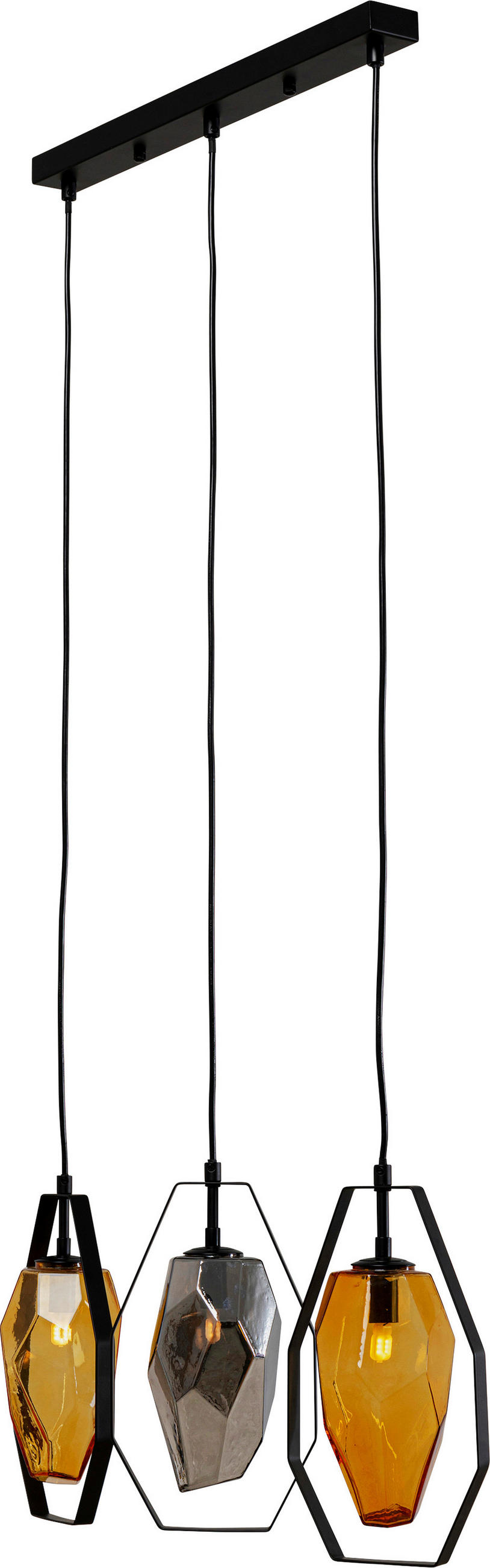 HÄNGELEUCHTE Diamond 67/120/12 cm   - MODERN, Glas/Metall (67/120/12cm) - Kare-Design