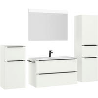 BADEZIMMER 5-teilig  in 191 cm  - Schwarz/Weiß, MODERN, Glas/Holzwerkstoff (191cm) - Nobilia