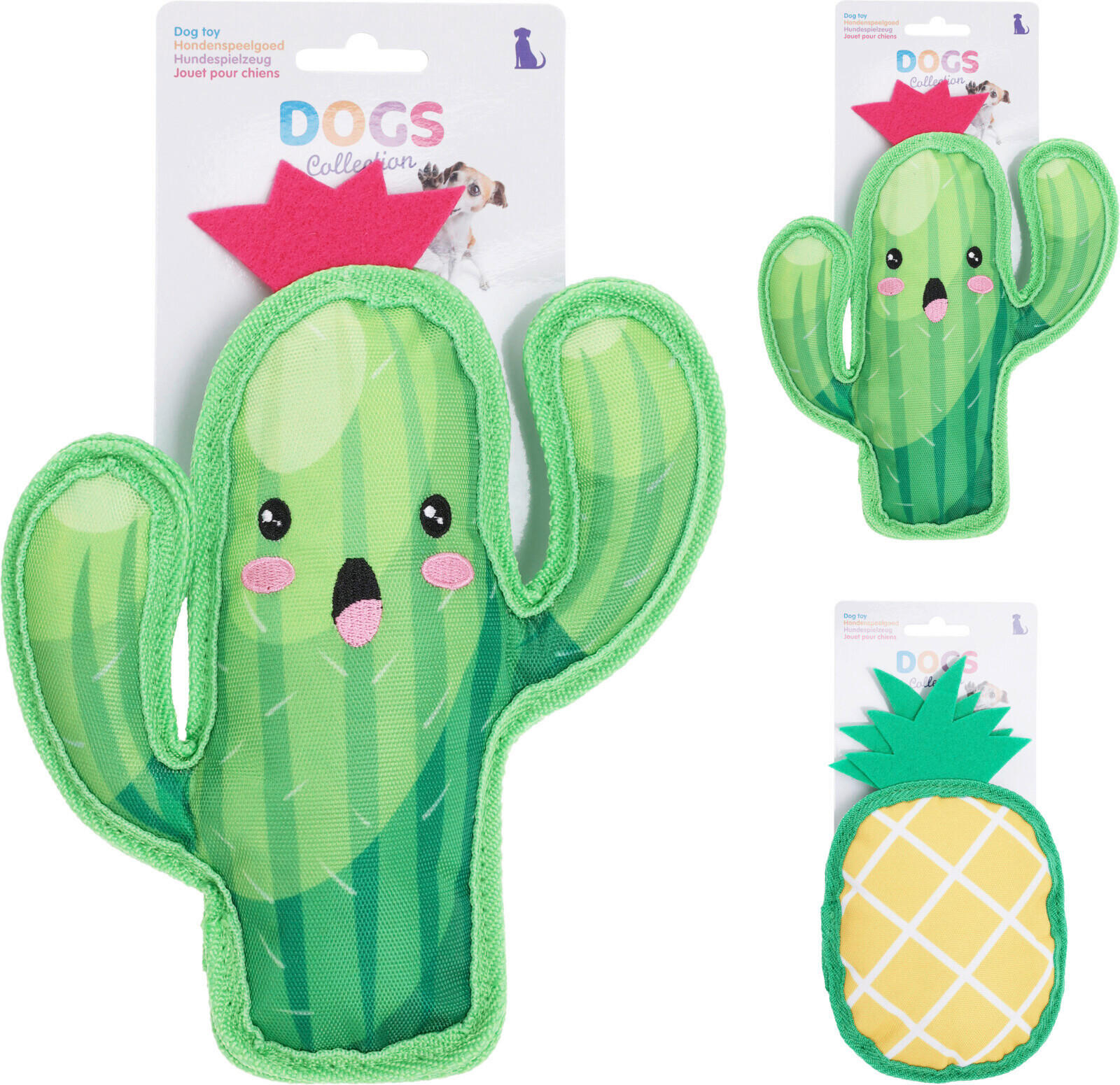 HUNDESPIELZEUG - Gelb/Rosa, Basics, Textil (21/4/18cm)