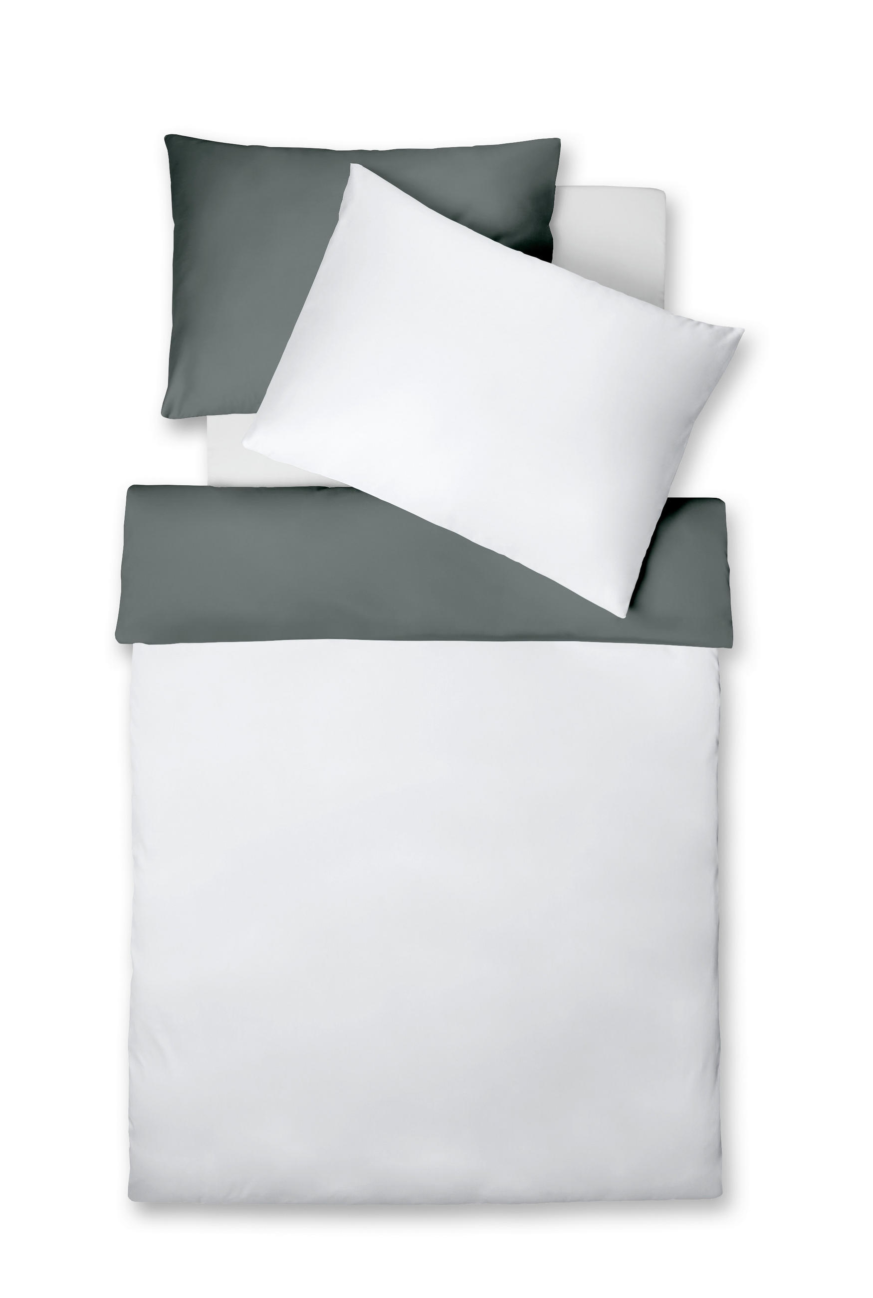 KÉTOLDALAS ÁGYNEMŰHUZAT 220/200 cm  - fehér/szürke, Basics, textil (220/200cm) - Fleuresse