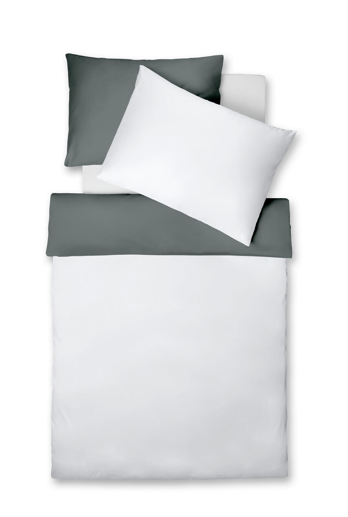 KÉTOLDALAS ÁGYNEMŰHUZAT 220/200 cm  - fehér/szürke, Basics, textil (220/200cm) - Fleuresse