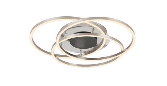 LED-DECKENLEUCHTE 50/8,5 cm - Schwarz/Nickelfarben, Design, Kunststoff/Metall (50/8,5cm) - Novel