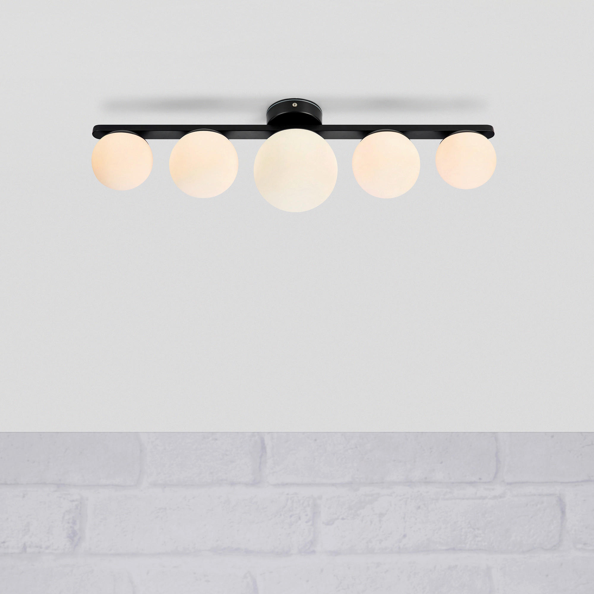 Thumbnail - Markslöjd Deckenleuchte Puro, Opal, Schwarz, rund,rund, 65.5x18x13.5 cm, ohne Chemie, Lampen & Leuchten, Innenbeleuchtun...