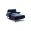 SESSELSET Samt Armteilverstellung    - Schwarz/Dunkelblau, Design, Textil/Metall (114-142/85/86-94cm) - SENSOO