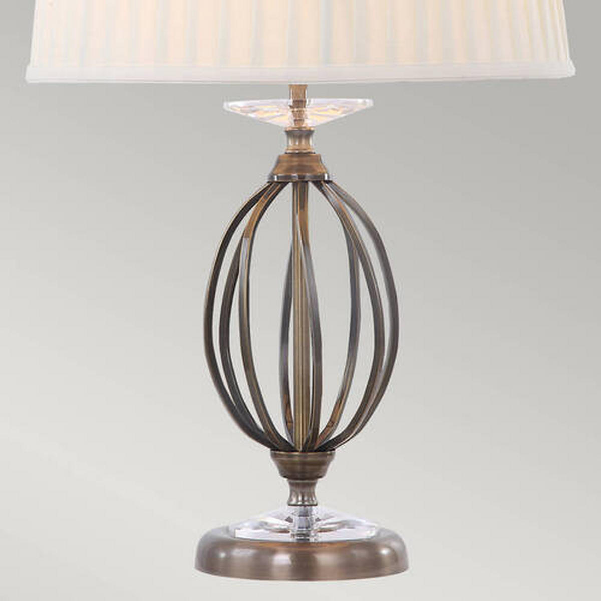 TISCHLEUCHTE - Messingfarben, Konventionell, Textil/Metall (36/58cm) - Elstead Lighting