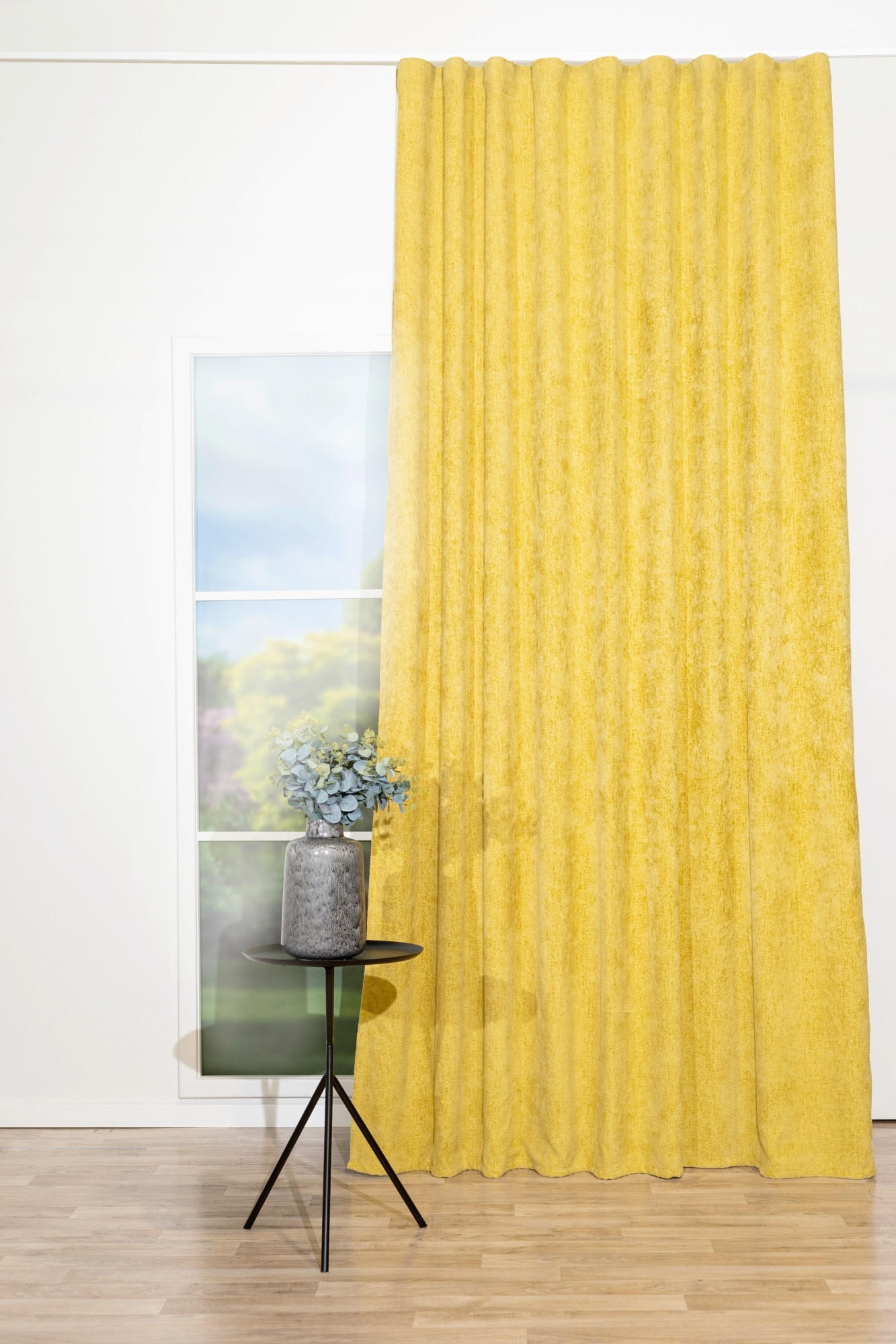 Draperie Confecționată black-out (nu permite trecerea luminii)  - galben muștar, Basics, textil (24/31/4cm)