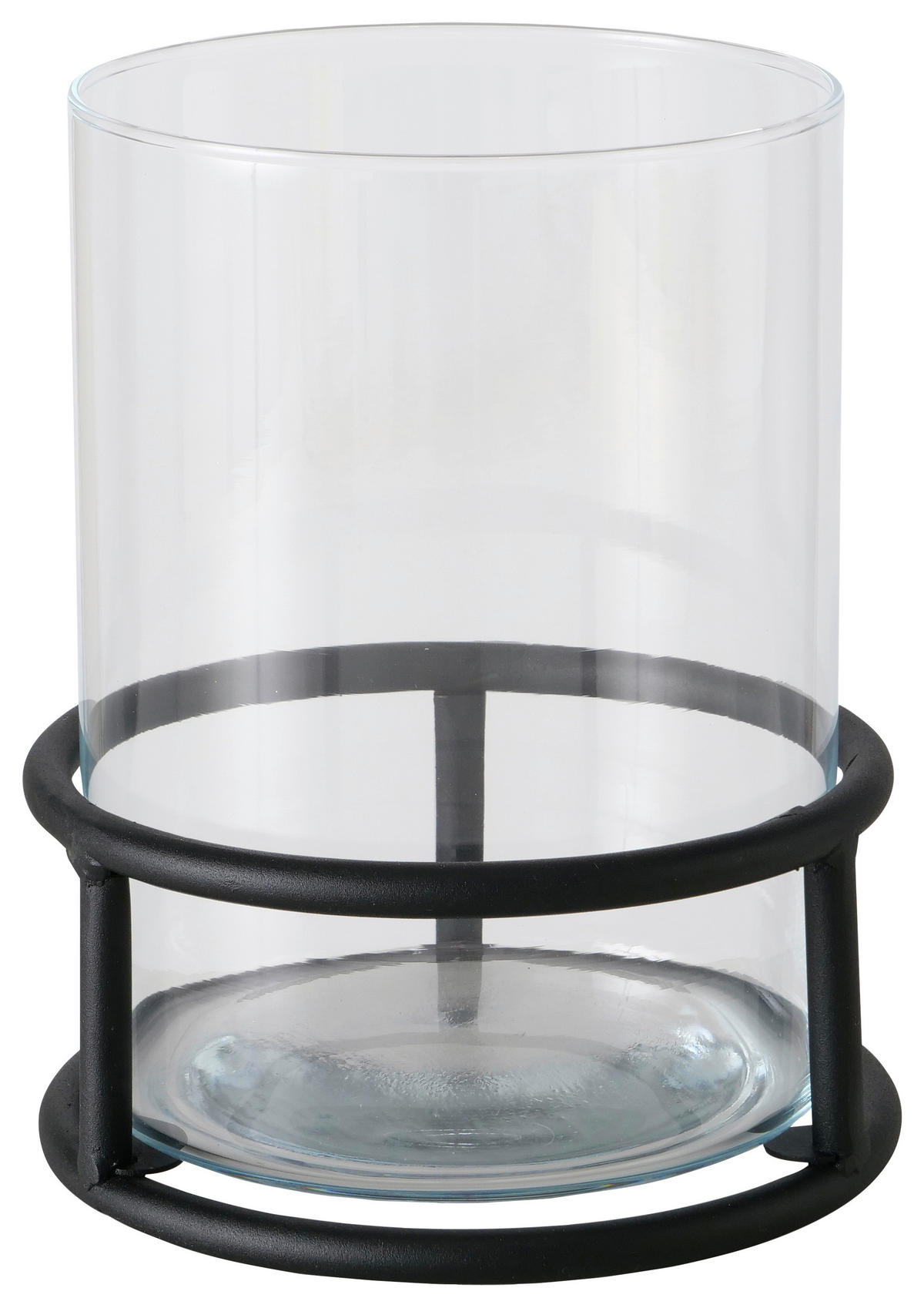 WINDLICHT Schwarz 17/21 cm  - Schwarz, Basics, Glas/Metall (17/21cm) - Boltze Home