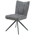 STUHL  in Eisen Webstoff Metall, Textil  - Dunkelgrau/Schwarz, Design, Textil/Metall (49/89/66cm) - Carryhome