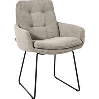 ARMLEHNSTUHL  in Cord  - Sandfarben/Schwarz, Design, Textil/Metall (63/90/69cm) - Johann Jakob
