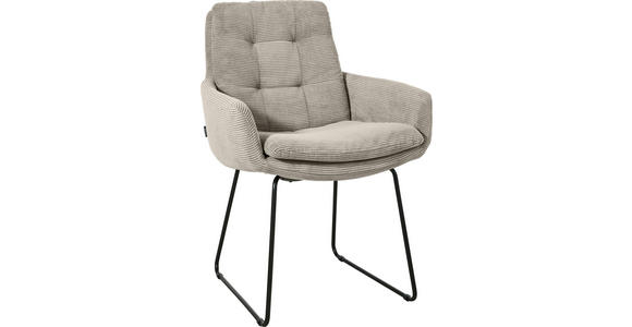 ARMLEHNSTUHL  Stoffauswahl, Typenauswahl, Gestellauswahl Cord  - Sandfarben/Schwarz, Design, Textil/Metall (63/90/69cm) - Johann Jakob