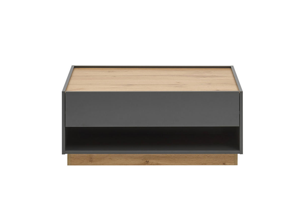 COUCHTISCH 90/60/38 cm rechteckig Anthrazit, Eiche Wotan  - Anthrazit/Eiche Wotan, Design, Holzwerkstoff (90/60/38cm) - Modante