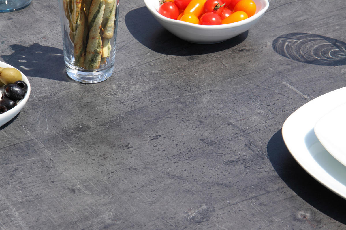 GARTENSET beschichtet Aluminium  - Schieferfarben/Anthrazit, Basics, Textil/Metall (160+60/98/72cm) - Acamp