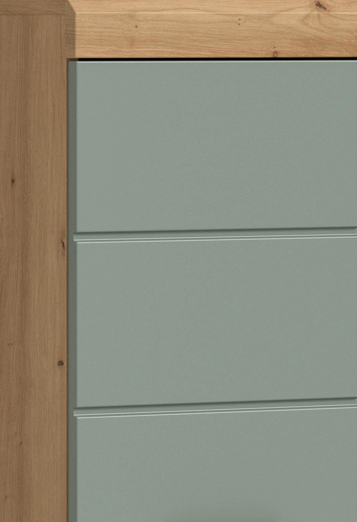BADEZIMMER 5-teilig  in 134 cm  - Salbeigrün/Schwarz, MODERN, Glas/Holzwerkstoff (134cm) - MID.YOU