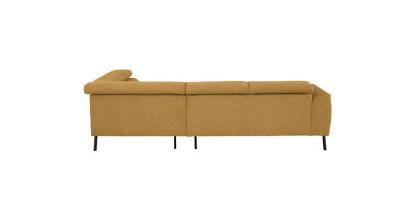 ECKSOFA in Chenille Currygelb 280/205 cm - Currygelb/Schwarz, Design, Textil/Metall (280/205cm) - Xora