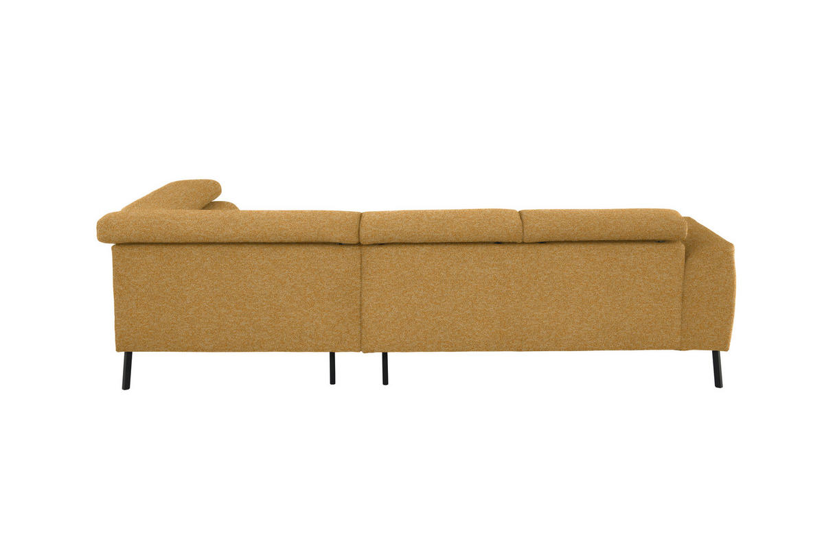 ECKSOFA in Chenille Currygelb  - Currygelb/Schwarz, Design, Textil/Metall (280/205cm) - MID.YOU