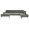 WOHNLANDSCHAFT in Webstoff Hellgrau  - Hellgrau/Schwarz, Design, Textil/Metall (157/354/208cm) - Dieter Knoll