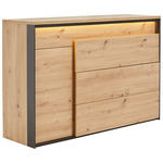 SIDEBOARD Schwarz, Eiche Artisan  130/90/41 cm  - Schwarz/Eiche Artisan, Design, Holzwerkstoff/Kunststoff (130/90/41cm) - Hom`in