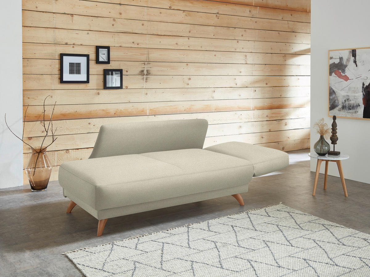 RÉCAMIERE in Flachgewebe Beige  - Beige, Design, Holz/Textil (205/87/94cm) - Bali