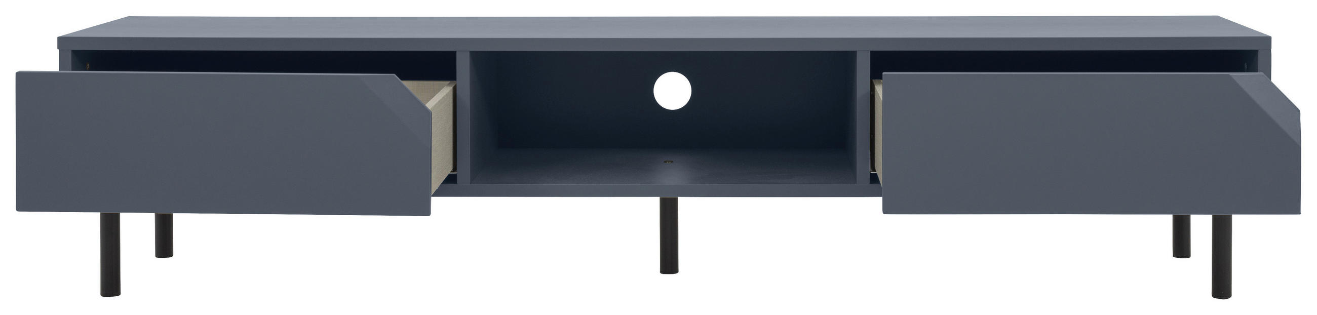 LOWBOARD  in 176,5/39/43 cm  - Schwarz/Dunkelblau, Design, Holzwerkstoff/Metall (176,5/39/43cm)