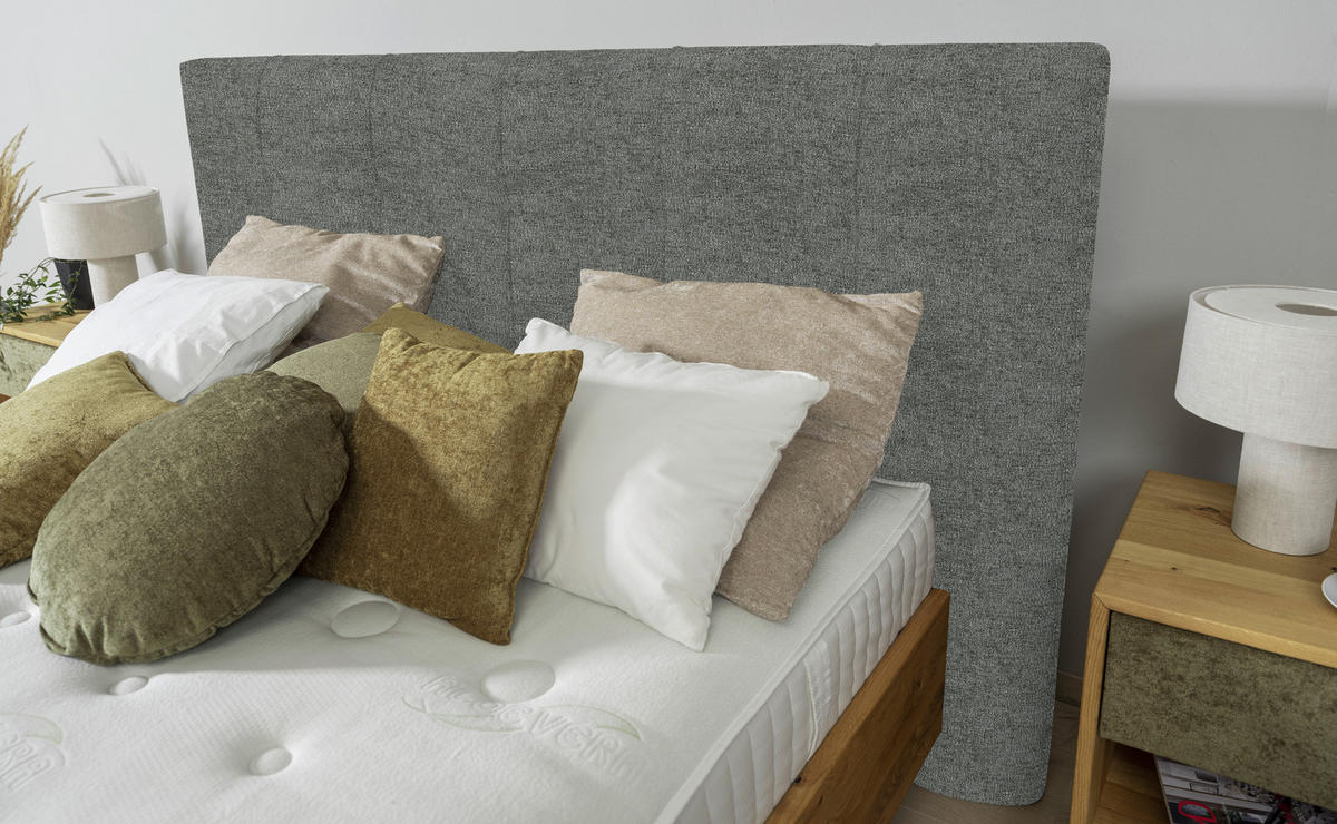 BOXSPRINGBETT 160/200 cm  in Grau, Wildeiche  - Wildeiche/Grau, Natur, Holz/Textil (160/200cm) - Valnatura