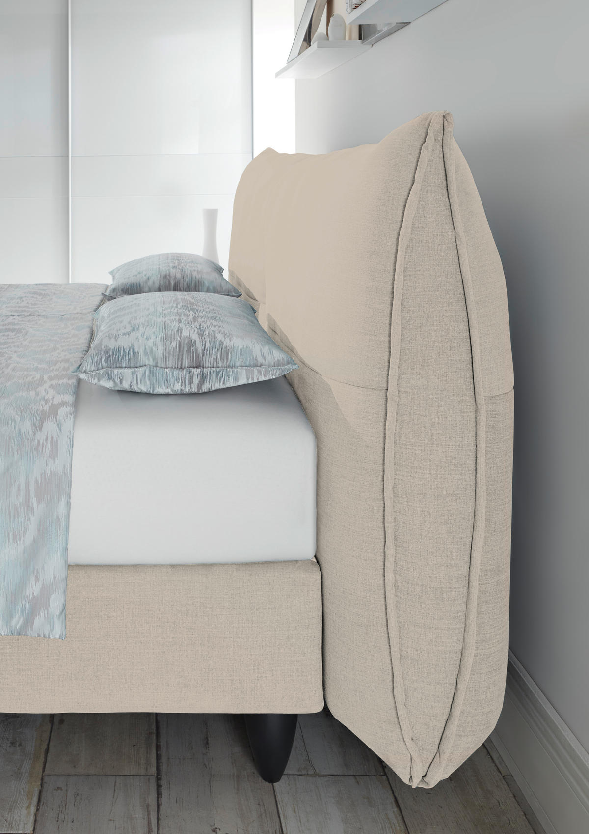 BOXSPRINGBETT 180/200 cm  in Beige  - Beige/Alufarben, Design, Textil/Metall (180/200cm) - RUF Betten