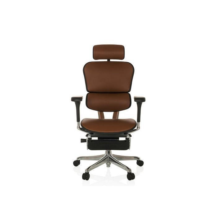 SNURRSTOL  i brun  - brun/silver, Modern, metall/läder (76/119 - 138/64cm) - MID.YOU
