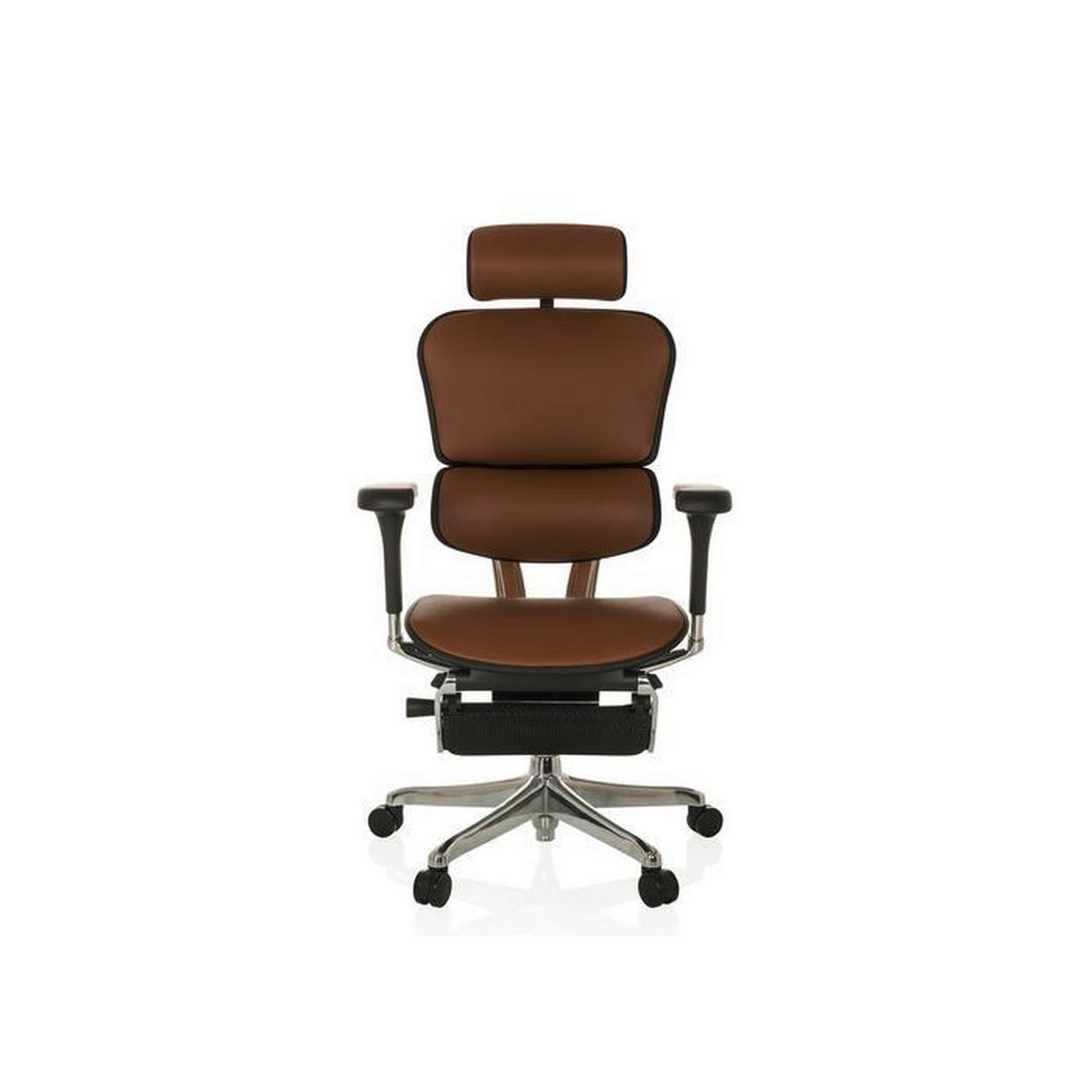 DREHSTUHL  in Braun  - Silberfarben/Schwarz, MODERN, Leder/Kunststoff (76/119 - 138/64cm) - MID.YOU