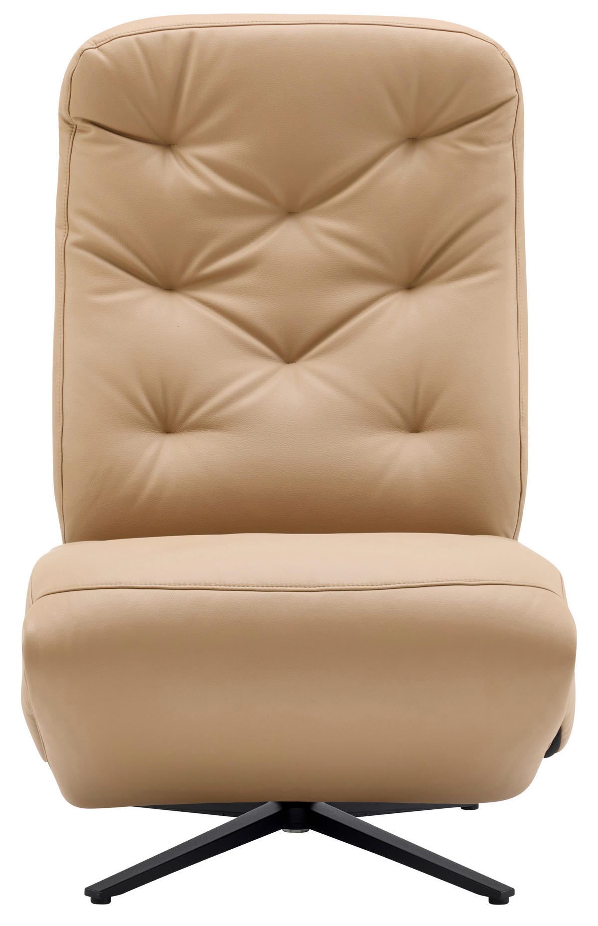 RELAXSESSEL Webstoff Relaxfunktion, Fußteilverstellung    - Beige/Schwarz, Design, Textil/Metall (68/113/84cm) - Livetastic