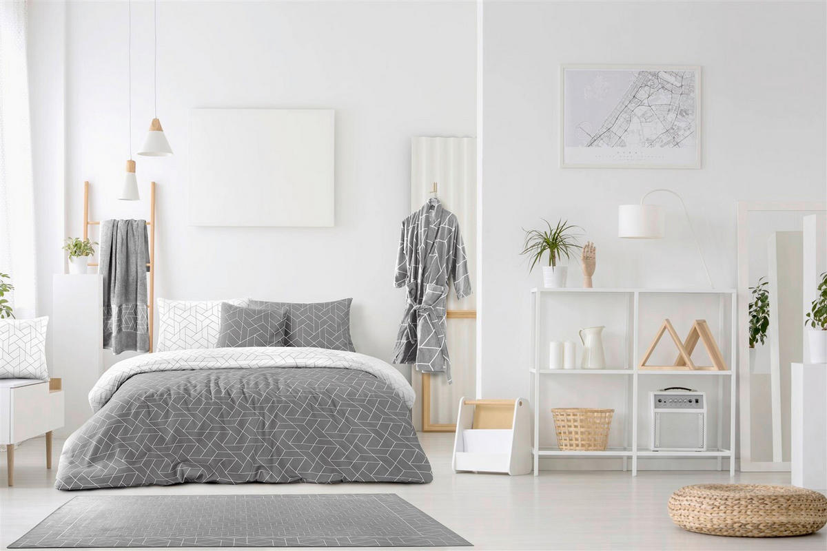 POSTELJINA 200/200 cm   - siva, Basics, tekstil (200/200cm) - Kayoom