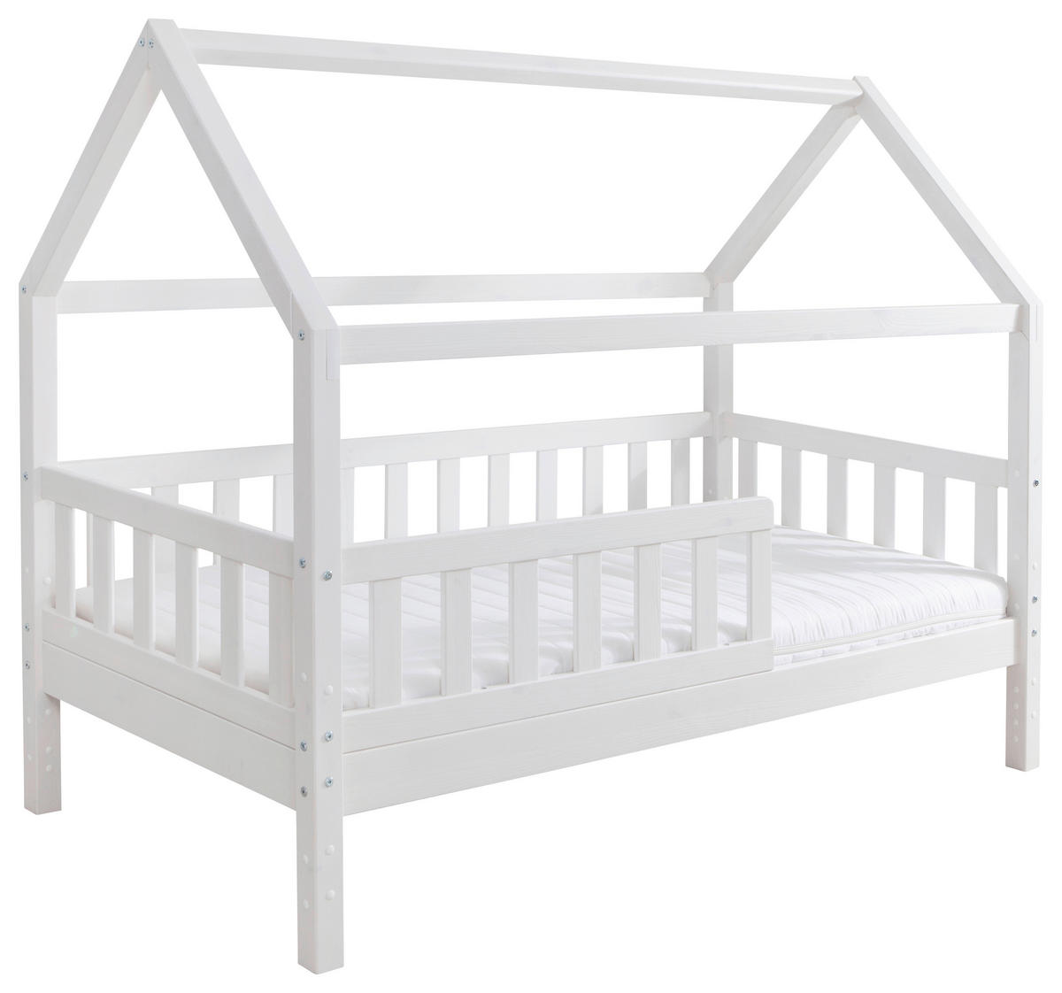 HAUSBETT 80/160 cm Weiss  - Weiss, Modern, Holz/Textil (80/160cm) - MID.YOU