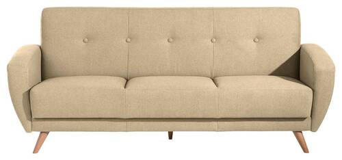 3-SITZER-SOFA Samt, Velours Beige  - Beige/Naturfarben, Design, Holz/Textil (208/85/82cm) - Max Winzer