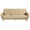 3-SITZER-SOFA Samt, Velours Beige  - Beige/Naturfarben, Design, Holz/Textil (208/85/82cm) - Max Winzer